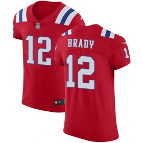 Wholesale Cheap Nike Patriots #12 Tom Brady Red Alternate Men\'s Stitched NFL Vapor Untouchable Elite Jersey