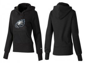 Wholesale Cheap Women\'s Philadelphia Eagles Logo Pullover Hoodie Black