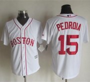 Wholesale Cheap Red sox #15 Dustin Pedroia White Alternate Home New Cool Base Stitched MLB Jersey