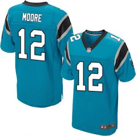 Wholesale Cheap Nike Panthers #12 DJ Moore Blue Alternate Men\'s Stitched NFL Elite Jersey