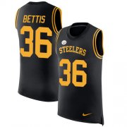 Wholesale Cheap Nike Steelers #36 Jerome Bettis Black Team Color Men's Stitched NFL Limited Rush Tank Top Jersey