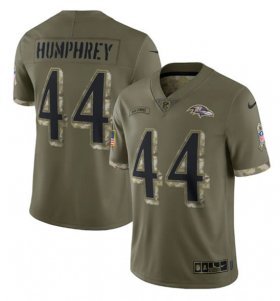 Wholesale Cheap Men\'s Baltimore Ravens #44 Marlon Humphrey 2022 Olive Salute To Service Limited Stitched Jersey
