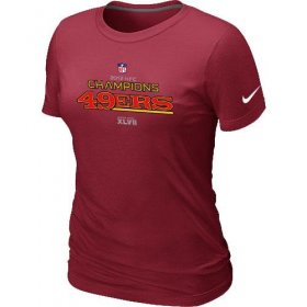 Wholesale Cheap Women\'s Nike San Francisco 49ers 2012 NFC Conference Champions Trophy Collection Long T-Shirt Red