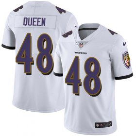 Wholesale Cheap Nike Ravens #48 Patrick Queen White Men\'s Stitched NFL Vapor Untouchable Limited Jersey
