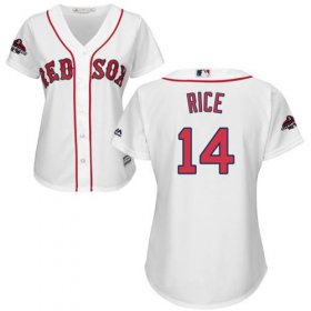 Wholesale Cheap Red Sox #14 Jim Rice White Home 2018 World Series Women\'s Stitched MLB Jersey