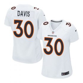 Wholesale Cheap Nike Broncos #30 Terrell Davis White Women\'s Stitched NFL Game Event Jersey
