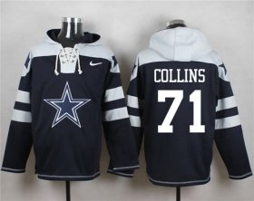 Wholesale Cheap Nike Cowboys #71 La\'el Collins Navy Blue Player Pullover NFL Hoodie