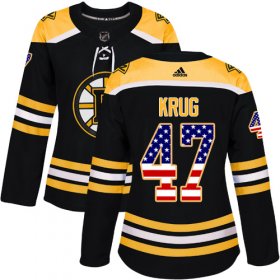 Wholesale Cheap Adidas Bruins #47 Torey Krug Black Home Authentic USA Flag Women\'s Stitched NHL Jersey