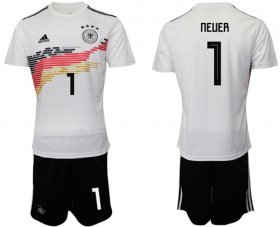 Wholesale Cheap Germany #1 Neuer White Home Soccer Country Jersey