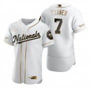 Wholesale Cheap Washington Nationals #7 Trea Turner White Nike Men's Authentic Golden Edition MLB Jersey