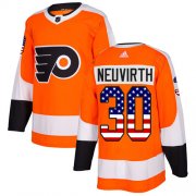 Wholesale Cheap Adidas Flyers #30 Michal Neuvirth Orange Home Authentic USA Flag Stitched NHL Jersey