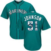 Wholesale Cheap Mariners #51 Randy Johnson Green Team Logo Fashion Stitched MLB Jersey