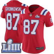 Wholesale Cheap Nike Patriots #87 Rob Gronkowski Red Alternate Super Bowl LIII Bound Women's Stitched NFL Vapor Untouchable Limited Jersey