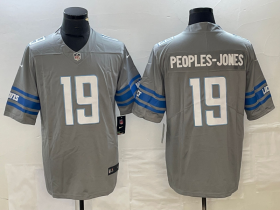 Men\'s Detroit Lions #19 Donovan Peoples Jones Grey 2023 FUSE Vapor Limited Stitched Jersey