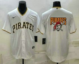 Cheap Men\'s Pittsburgh Pirates Big Logo White Stitched MLB Cool Base Nike Jersey