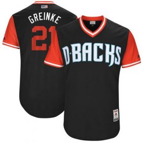 Wholesale Cheap Diamondbacks #21 Zack Greinke Black \"Greinke\" Players Weekend Authentic Stitched MLB Jersey
