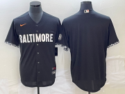 Wholesale Cheap Men's Baltimore Orioles Blank Black 2023 City Connect Cool Base Stitched Jersey