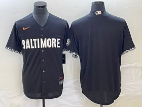 Wholesale Cheap Men\'s Baltimore Orioles Blank Black 2023 City Connect Cool Base Stitched Jersey