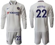 Wholesale Cheap Chelsea #22 Pulisic Away Long Sleeves Soccer Club Jersey
