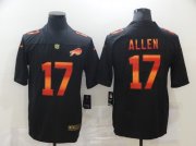 Wholesale Cheap Men's Buffalo Bills #17 Josh Allen Black Red Orange Stripe Vapor Limited Nike NFL Jersey