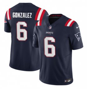 Wholesale Cheap Men\'s New England Patriots #6 Christian Gonzalez Navy 2023 F.U.S.E. Vapor Limited Football Stitched Jersey