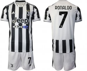 Cheap Men 2021-2022 Club Juventus home white 7 Cristiano Ronaldo Adidas Soccer Jerseys