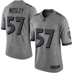 Wholesale Cheap Nike Ravens #57 C.J. Mosley Gray Men\'s Stitched NFL Limited Gridiron Gray Jersey