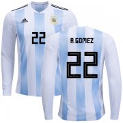 Wholesale Cheap Argentina #22 R.Gomez Home Long Sleeves Kid Soccer Country Jersey