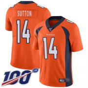 Wholesale Cheap Nike Broncos #14 Courtland Sutton Orange Men's Stitched NFL 100th Season Vapor Limited Jersey