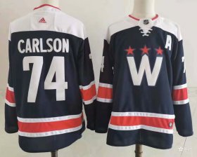 Wholesale Cheap Men\'s Washington Capitals #74 John Carlson NEW Navy Blue Adidas Stitched NHL Jersey