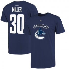 Wholesale Cheap Vancouver Canucks #30 Ryan Miller Reebok Name and Number Player T-Shirt Navy