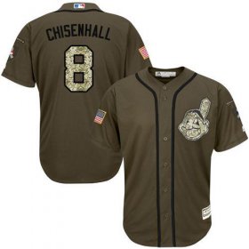 Wholesale Cheap Indians #8 Lonnie Chisenhall Green Salute to Service Stitched MLB Jersey