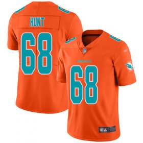 Wholesale Cheap Nike Dolphins #68 Robert Hunt Orange Men\'s Stitched NFL Limited Inverted Legend Jersey