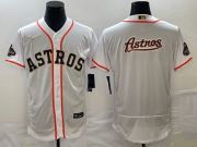 Cheap Men's Houston Astros Big Logo 2023 White Gold World Serise Champions Patch Flex Base Stitched Jersey1