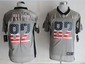 Wholesale Cheap Nike Cowboys #82 Jason Witten Grey Men\'s Stitched NFL Elite USA Flag Fashion Jersey