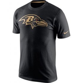 Wholesale Cheap Men\'s Baltimore Ravens Nike Black Championship Drive Gold Collection Performance T-Shirt