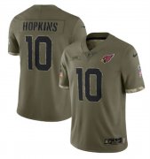 Wholesale Cheap Men's Arizona Cardinals #10 DeAndre Hopkins 2022 Olive Salute To Service Limited Stitched Jersey