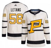 Cheap Men's Pittsburgh Penguins #58 Kris Letang Cream 2023 Winter Classic Stitched Jersey