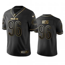 Wholesale Cheap Nike Bears #96 Akiem Hicks Black Golden Limited Edition Stitched NFL Jersey