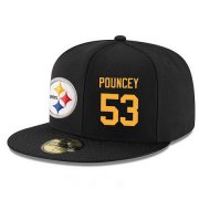 Wholesale Cheap Pittsburgh Steelers #53 Maurkice Pouncey Snapback Cap NFL Player Black with Gold Number Stitched Hat