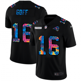 Cheap Los Angeles Rams #16 Jared Goff Men\'s Nike Multi-Color Black 2020 NFL Crucial Catch Vapor Untouchable Limited Jersey