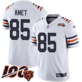 Wholesale Cheap Nike Bears #85 Cole Kmet White Alternate Men\'s Stitched NFL Vapor Untouchable Limited 100th Season Jersey