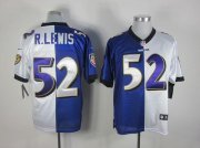 Wholesale Cheap Nike Ravens #52 Ray Lewis Purple/White Men's Stitched NFL Elite Split Jersey