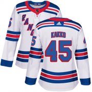 Wholesale Cheap Adidas Rangers #45 Kappo Kakko White Road Authentic Women's Stitched NHL Jersey