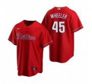 Wholesale Cheap Mens Nike Philadelphia Phillies 45 Zack Wheeler Red Alternate Stitched Baseball Jersey