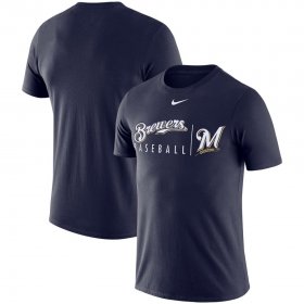 Wholesale Cheap Milwaukee Brewers Nike MLB Practice T-Shirt Navy