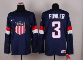 Wholesale Cheap 2014 Olympic Team USA #3 Cam Fowler Navy Blue Stitched NHL Jersey