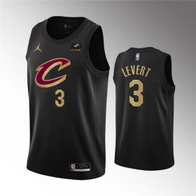 Wholesale Cheap Men\'s Cleveland Cavaliers #3 Caris LeVert Black Statement Edition Stitched Basketball Jersey