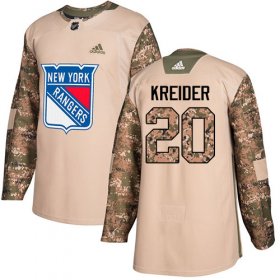 Wholesale Cheap Adidas Rangers #20 Chris Kreider Camo Authentic 2017 Veterans Day Stitched NHL Jersey