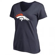 Wholesale Cheap Women's Denver Broncos Pro Line Primary Team Logo Slim Fit T-Shirt Navy
